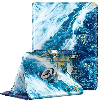 Image of FINTIE Case for iPad Air 4th Generation 10.9 Inch 2020 with Pencil Holder [Support 2nd Gen Charging] 360 Degree Rotating Stand Protective Cover Auto Sleep/Wake, Sandy Wave