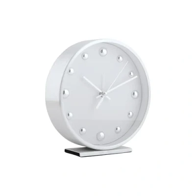 Image of Karlsson Shiny Dots White Aluminium Alarm Clock
