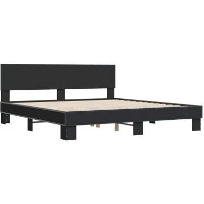 Image of vidaXL Bed Frame without Mattress Black 200x200 cm