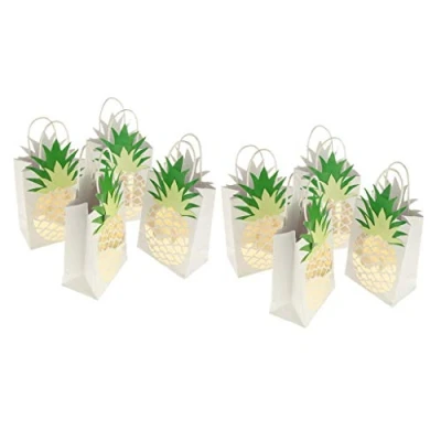 Image of Tubayia Pack of 8 Paper Pineapple Gift Bags for Wedding Birthday Party Favours
