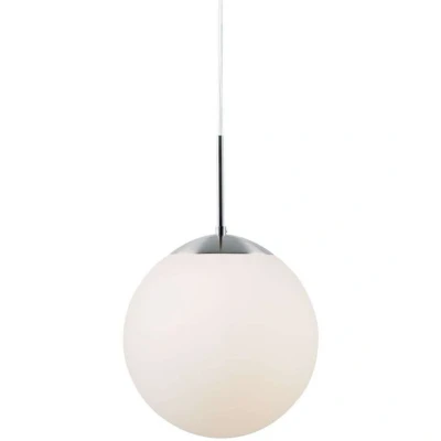 Image of Nordlux Cafe 30 single dome ceiling pendant light (39583001, white opal glass, 30cm, 60w max E27