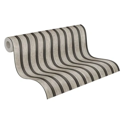 Image of A.S. Création PintWalls II 391092 Wallpaper Acoustic Panels 3D Grey Black Wooden Slats 10.05 m x 0.53 Made in Germany