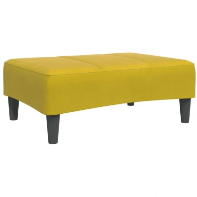 Image of vidaXL Footstool Stool for Living Room Bedroom Upholstered Wooden Frame Ottoman Modern Yellow Velvet