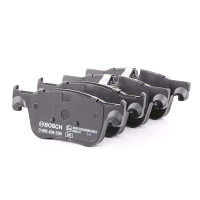 Image of 93488643 Brake pad set BOSCH 0 986 494 695 Low Metallic with anti squeak plate, piston clip CITROËN: Berlingo Van, C4 Grand Picasso 2