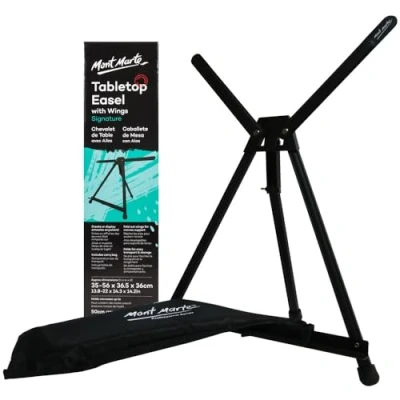 Image of Mont Marte Aluminum Tabletop Art Easel Stand with Carry Bag, Great for Painting, Drawing, Design and Display.