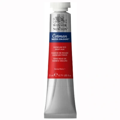 Image of Winsor &amp; Newton Cotman 21ml Water Colour Tube Cadmium Red Deep Hue