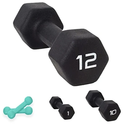 Image of Xn8 Neoprene Dumbbells Hand Weight Set Dumbells For Home Gym Exercise Fitness Training Lifting Body Building Muscle Toning Pilates (Each is Priced Differently)