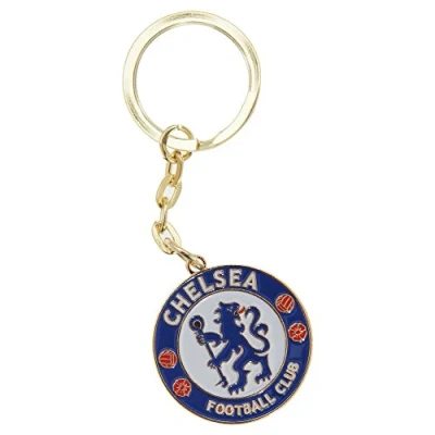 Image of Chelsea FC Official Metal Football Crest Keyring (One Size) (Blue/White)