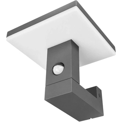 Image of Outdoor Wall Light &#039;Olesia&#039; with Motion Detector (Modern) in Silver Made of Aluminium (1 Source,) from Lucande lamp for Exterior/Interior Walls, House, Terrace und Balcony