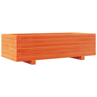 Image of vidaXL Garden Planter Wax Brown 90x40x26.5 cm Solid Wood Pine