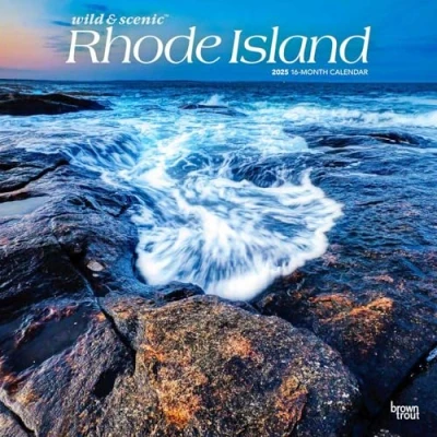 Image of Rhode Island Wild &amp; Scenic 2025 12 x 24 Inch Monthly Square Wall Calendar Plastic Free BrownTrout USA United States of America Northeast Mid Atlantic State Nature