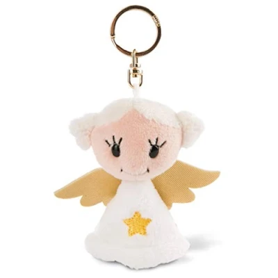 Image of Nici Key ring Guardian Angel &#039;GOOD LUCK&#039; 9cm with star, White/Red