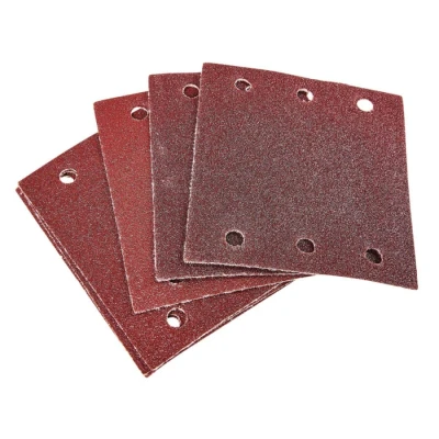Image of Amtech V4045 P80 Hook and Loop Square Sheets, 10 Piece Set, 110mm x 100mm Sanding Paper, 240 V