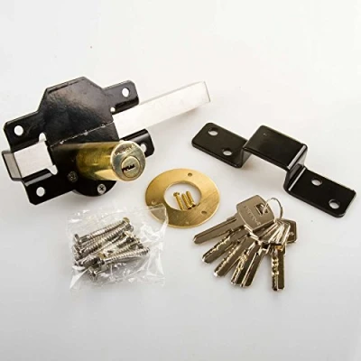 Image of Perry 11260050BK 50mm No 1126 Single Locking Long Throw Lock with Elongated Keep and Stainless Steel Bar