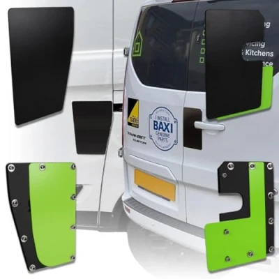 Image of Anti Theft Combo Dual Kit Security Shields Protection Plates Compatible with Ford Transit Custom