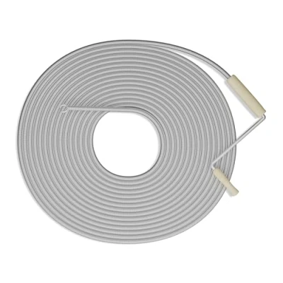 Image of Relaxdays Pipe Cleaning Spiral, Length 15m, Washbasin, WC, Shower, Bathtub, Drain Unclogging, with Handle, Steel, Silver
