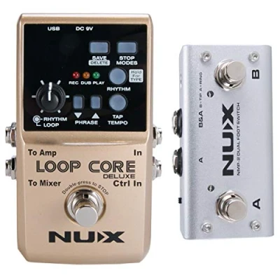 Image of NUX Loop Core Deluxe Guitar Looper Pedal, with NMP 2 Footswitch, 8 Hours Unlimited Layers, 24 Bit
