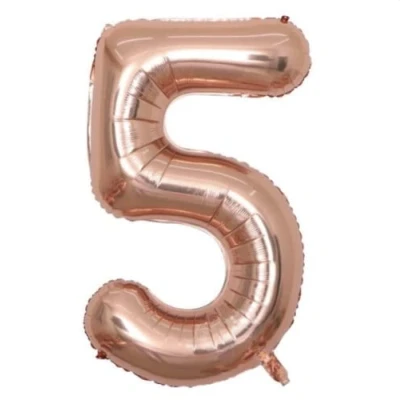 Image of Rose Gold Number 5 Foil Balloon, 101cm