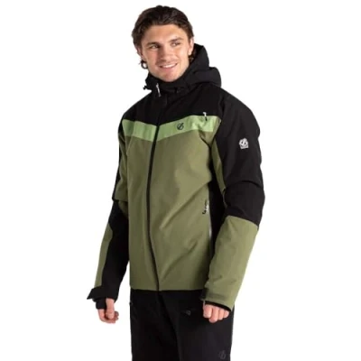 Image of Dare2B Mens Eagle Ii Ski Jacket, Black Olivine Green, 6XL EU