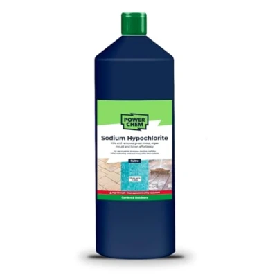 Image of 1L Sodium Hypochlorite 15% HIGH Strength Patio Block Paving Driveway Cleaner Washer Algae Weed Moss Mould Blackspot &amp; Lichen Killer Remover Chlorine Shock Treatment of Pools Hot Tubs