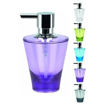 Image of Spirella Max Light Violet Soap Dispenser Acrylic Purple Height 14.5 cm x Width 8.5