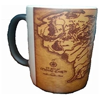 Image of Middle Earth Map, Lord of The Rings Mug Morph Magic Heat changing