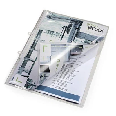 Image of Durable Glass Clear A4 Presentation Folder Ideal for Storing Both Punched and UnPunched Documents Pack of 25 Transparent Document Folders