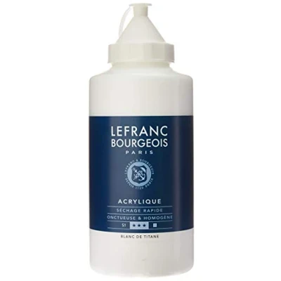 Image of Lefranc and Bourgeois Fine Highly pigmented Acrylic Ink Good Coverage Cream Homogeneous Texture, Titanweiss, 750ml Tube