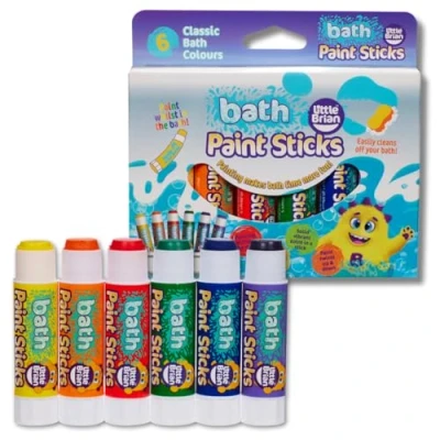 Image of Little Brian Bath Paint Sticks, Assorted, 6 x 10g, LBPS10BA6