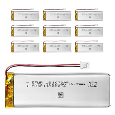 Image of EEMB Lithium Polymer Battery 3.7V 3700mAh 103395 Lipo Rechargeable Pack with wire JST connector for LED and Wireless device confirm &amp; polarity before purchase(10)