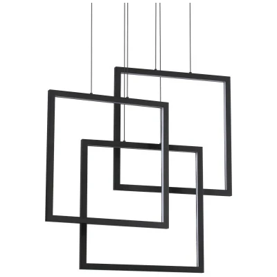 Image of Frame LED Decorative Integrated Pendant Light Black, 83000K
