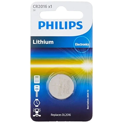 Image of Philips CR2016 3 V Coin 1 Blister Lithium Non Rechargeable Battery 2016 DL2016
