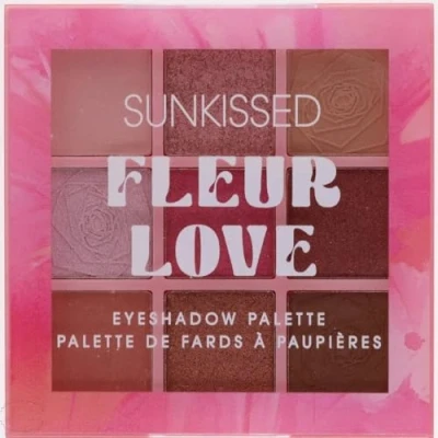 Image of Sunkissed Fleur Love Floral Eyeshadow Palette, 9 Buttery Shades of Nudes, Pink and Browns