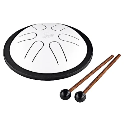 Image of Nino Percussion Mini Melody Steel Tongue Drum with Mallets — for All Ages Easily Create Songs, Classroom Music, 2 YEAR WARRANTY (NINO980WH), White
