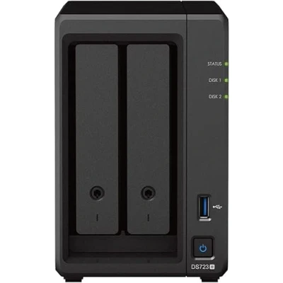 Image of Synology DS723+ 16TB 2 Bay Desktop NAS Solution, installed with x 8TB Seagate Ironwolf Drives