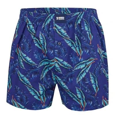 Image of Happy Shorts WIDE Mouse WITH Hearts Boxer shorts, Men&#039;s, Size: Medium, Tropical leaves