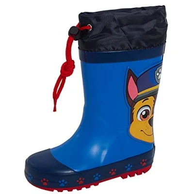 Image of Paw Patrol Wellington Boots Boys Wellingtons Kids Chase Marshall Wellies Rain Welly Shoes Girls Snow Navy 12 UK Child/EU 31