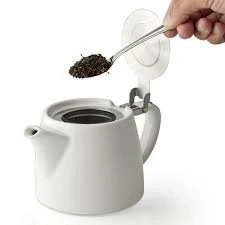 Image of FORLIFE Stump Teapot With Infuser WHITE 13 oz/400 ml