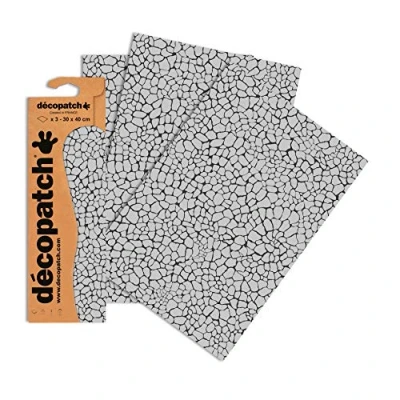 Image of Décopatch Ref C535O Grey Reptile Skin Print Paper Pack Each Sheet 30 x 40cm, of 3 Sheets Best Used With Décopach Glue &amp; Varnish,