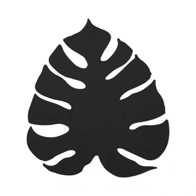 Image of TK Lighting Monstera wall light, leaf shape, 3 x G9, steel, black