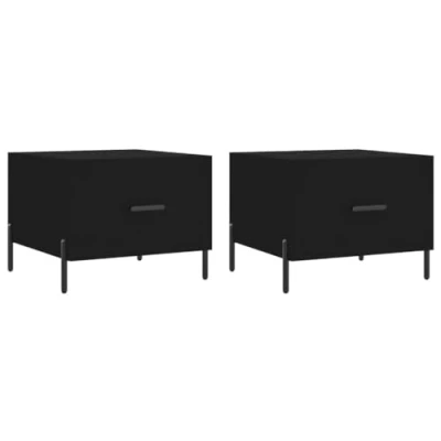 Image of vidaXL Coffee Tables 2 pcs Black 50x50x40 cm Engineered Wood