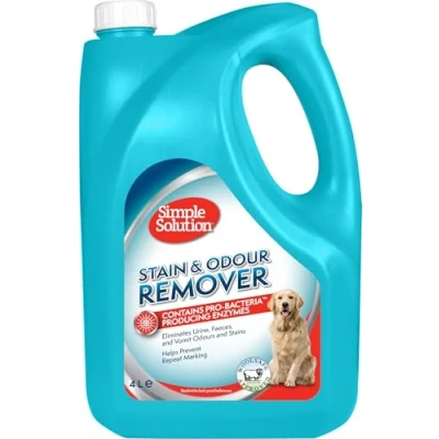 Image of Simple Solution Dog Stain and Odour Remover, Enzymatic Cleaner with Pro Bacteria Cleaning Power 4 Litre