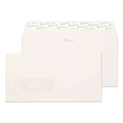 Image of Blake Business DL 110 x 220 mm 120 gsm Peel &amp; Seal Wallet Window Envelopes (39884) High White Laid Pack of 500
