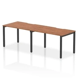 Image of Evolve Plus 1200mm Single Row 2 Person Bench Desk Walnut/Black