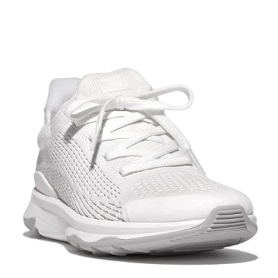 Image of Fitflop Womens Vitamin Ffx Knit Trainers White Nylon Size UK 5