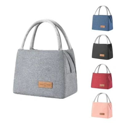 Image of WUBAY Lunch Bags,Insulated Bag Adults Cool Box Bags for Women Men Reusable Insulated Leakproof Tote Work School Picnic Travel (#002 Grey)