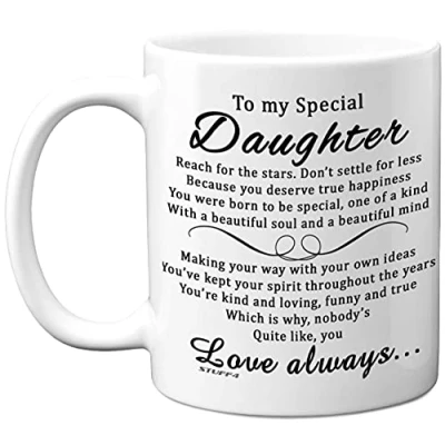 Image of Stuff4 to My Special Daughter Mug, 11oz Ceramic Dishwasher Safe Premium Mugs, Gifts, Exam Birthday Gift for Daughters, Graduation Gifts