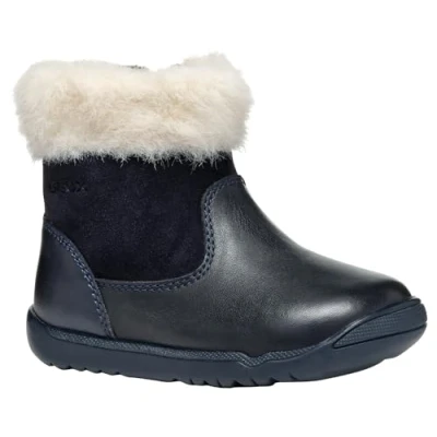 Image of Geox B Macchia GIRL Classic ankle boots for kids, Size: 5K, Navy Leather and textile
