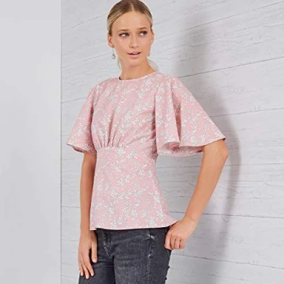 Image of New Look Sewing Pattern N6656 Misses&#039; Top with Optional Black Opening &amp; Flared Sleeves