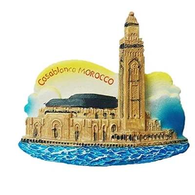 Image of 3D Casablanca Morocco souvenir fridge magnet,Home &amp; kitchen decoration polyresin craft,Casablanca refrigerator magnet sticker